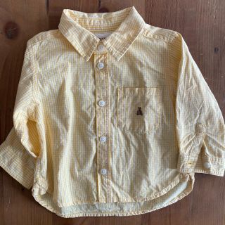 ベビーギャップ(babyGAP)のbaby gap チェックシャツ　イエロー(シャツ/カットソー)