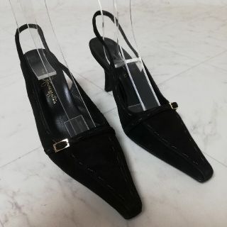 ギンザカネマツ(GINZA Kanematsu)の美品!!銀座かねまつ 本革スエードストラップパンプス 22.5cm(ハイヒール/パンプス)