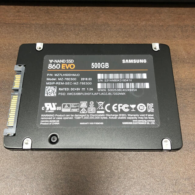 SAMSUNG(サムスン)のNAND SSD 500GB 860 EVO Samsung RKM-11 スマホ/家電/カメラのPC/タブレット(PCパーツ)の商品写真