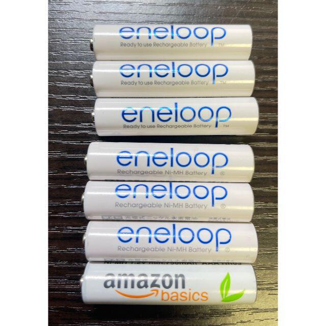 SANYO(サンヨー)のeneloop 単四電池 ７本セット【SANYO amazon basics スマホ/家電/カメラのスマートフォン/携帯電話(バッテリー/充電器)の商品写真