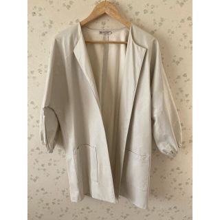 ザラ(ZARA)のZARA フェイクレザーノーカラージャケット(ノーカラージャケット)