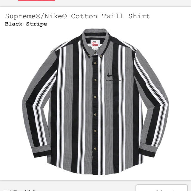 『込』supreme nike cotton Twill Shirt XL