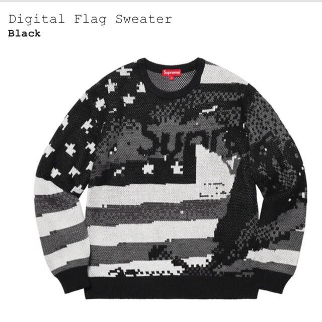 Supreme(シュプリーム)のsupreme Digital Flag Sweater Black XL メンズのトップス(ニット/セーター)の商品写真