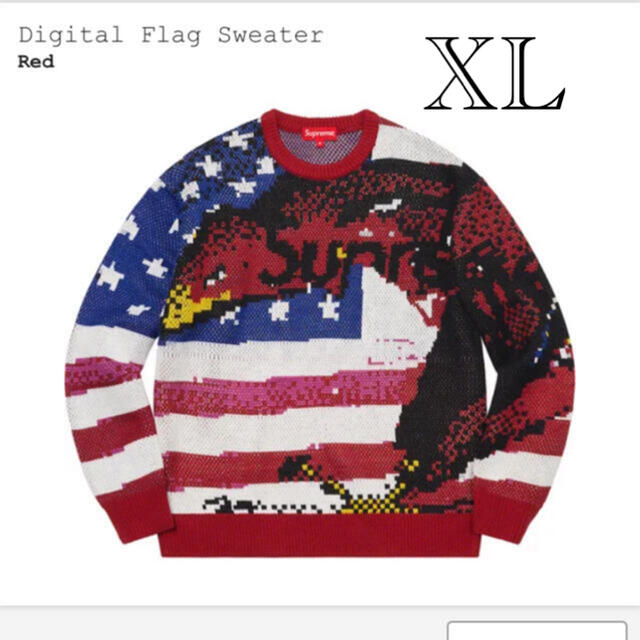 XL Supreme Digital Flag Sweater "Red"