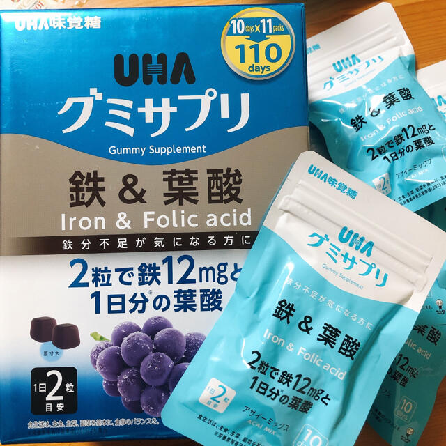 UHA味覚糖(ユーハミカクトウ)のUHAグミサプリ鉄&葉酸 食品/飲料/酒の健康食品(ビタミン)の商品写真