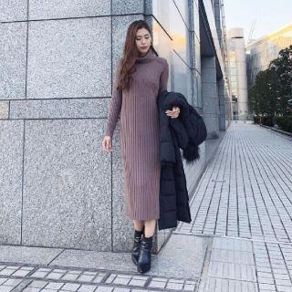 リエンダ(rienda)のリエンダ rienda Shoulder Pad Knit Long(ニット/セーター)