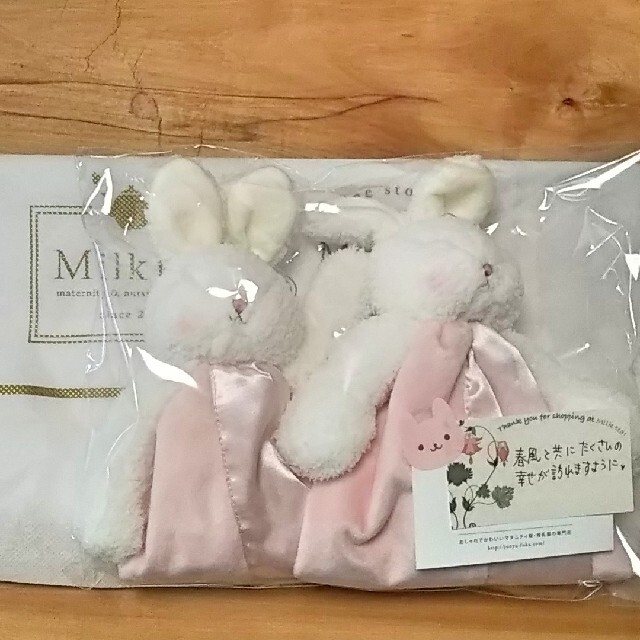 Bunnies by the Bay(バニーズバイザベイ)の【新品未使用】バニーズバイザベイ 安心毛布(ミニサイズ) うさぎ ピンク キッズ/ベビー/マタニティのおもちゃ(ぬいぐるみ/人形)の商品写真