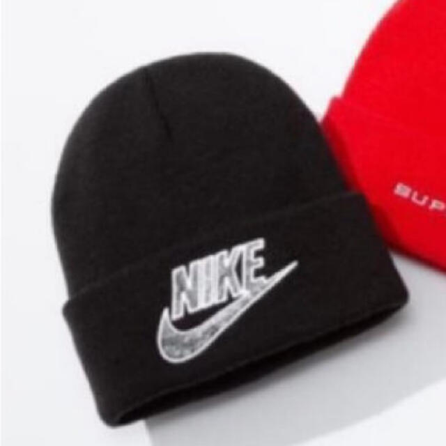 メンズsupreme  NIKE ビーニー　ニット帽　シュプリーム　ナイキ　黒