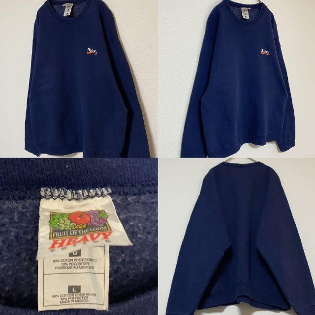 Hanes(ヘインズ)の90s Budget / 予算　刺繍　スウェット　トレーナー　ネイビー　オレンジ メンズのトップス(スウェット)の商品写真