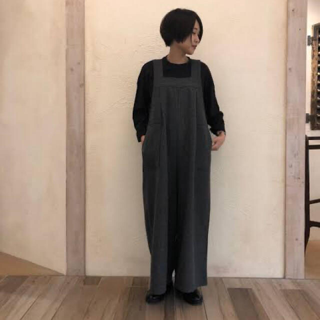 nest Robe(ネストローブ)のnest robe  ウールヘリンボンサロペット レディースのパンツ(サロペット/オーバーオール)の商品写真