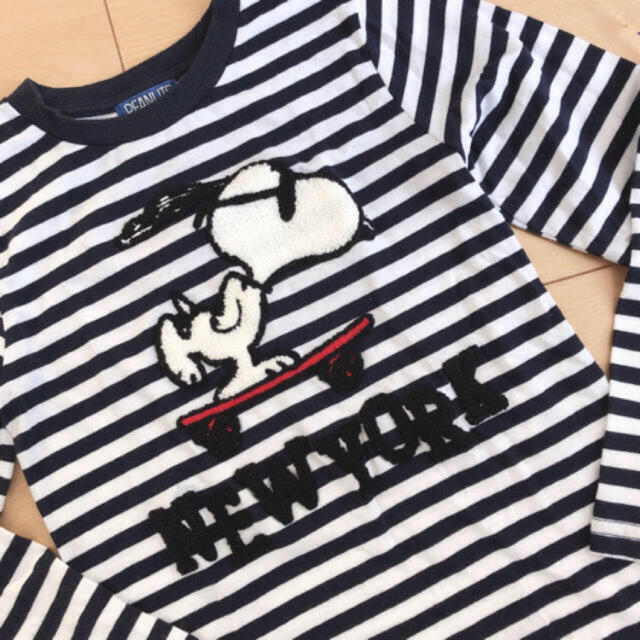 PEANUTS(ピーナッツ)のお値下げ。SNOOPY ボーダー ロンT キッズ/ベビー/マタニティのキッズ服男の子用(90cm~)(Tシャツ/カットソー)の商品写真