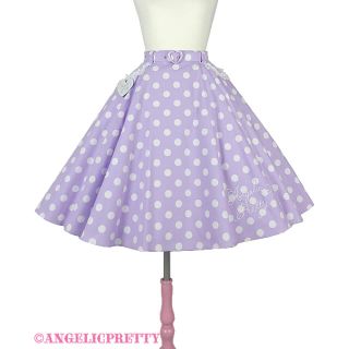 アンジェリックプリティー(Angelic Pretty)のmilk shake ラベンダー ドットスカート(ひざ丈スカート)