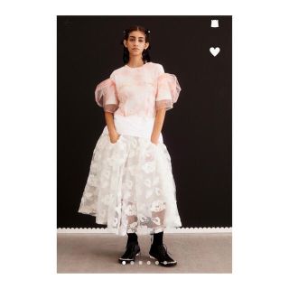 エイチアンドエム(H&M)のSimone Rocha x H&M プリントチュールトップス　xs(シャツ/ブラウス(半袖/袖なし))