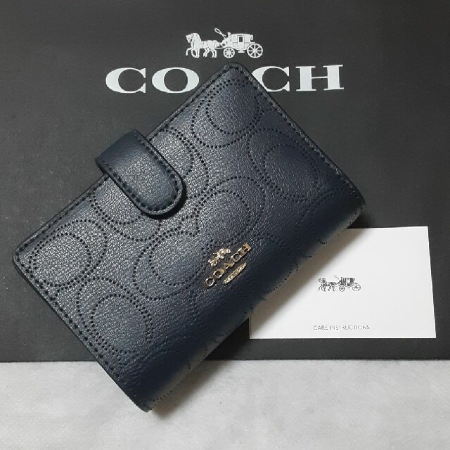 新品/未使用品COACHコーチ二つ折り財布 白チョークホワイトジップウォレット2