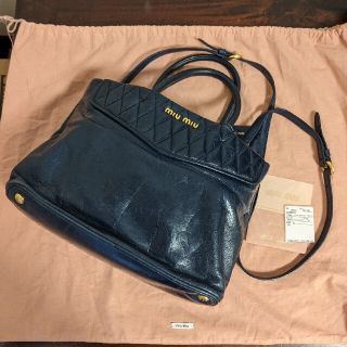 ミュウミュウ(miumiu)の ✧ miu miu 2way  ネイビー ショルダーバッグ(ショルダーバッグ)