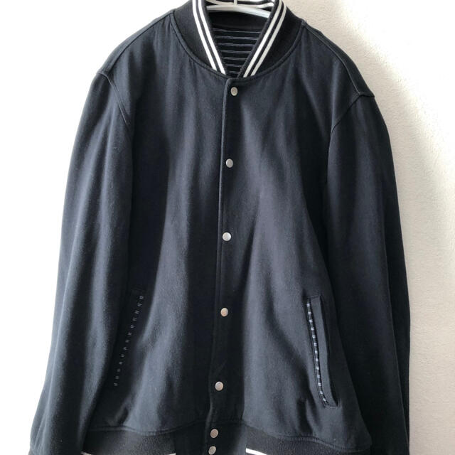 ワールドメンズ黒綿スタジアムジャンパー メンズのジャケット/アウター(スタジャン)の商品写真