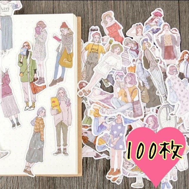 海外作家 100枚 女の子 ステッカー シール 海外シールの通販 By トっトちゃん S Shop ラクマ