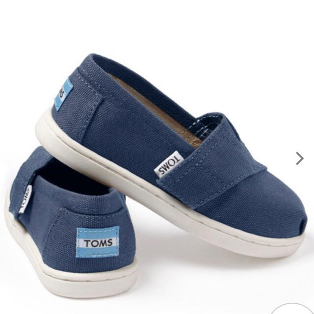 TOMS(トムズ)の【新品未使用】TOMS 13センチ★ スリッポン ネイビー キャンパス　春 キッズ/ベビー/マタニティのベビー靴/シューズ(~14cm)(スリッポン)の商品写真