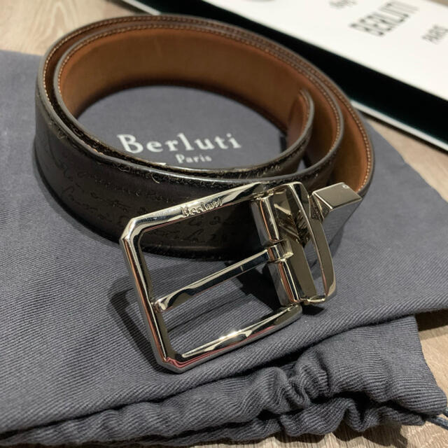 【美品】BERLUTI リバーシブルベルト　カリグラフィ　ベルルッティベルト