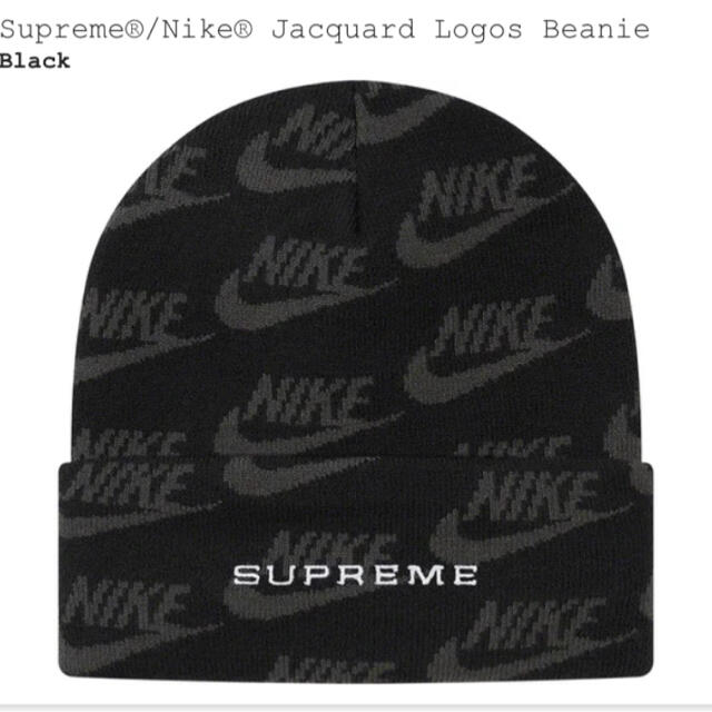 Supreme nike jacquard logos beanieニット帽/ビーニー