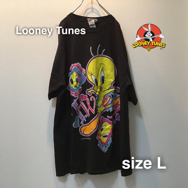 Looney Tunes ルーニーチューン　バックプリント　Tシャツ　L 黒