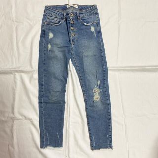 ザラキッズ(ZARA KIDS)の美品zarakidsザラキッズクラッシュデニムパンツ134cmスキニーパンツ(パンツ/スパッツ)