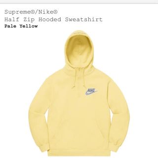 シュプリーム(Supreme)のSupreme/Nike　Half Zip Hooded Sweat 黄　L(パーカー)