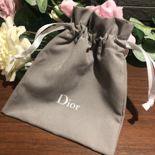 クリスチャンディオール(Christian Dior)のDior 巾着ポーチ　グレー　クリスチャンディオール (ポーチ)