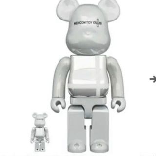 メディコムトイ(MEDICOM TOY)のBE@RBRICK MEDICOM TOY PLUS WHITE CHROME(キャラクターグッズ)