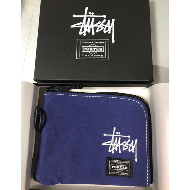 stussy porter wallet  ウォレット　青