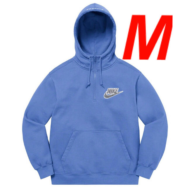 【ブルーM】Supreme × Nike Half Zip フーディ