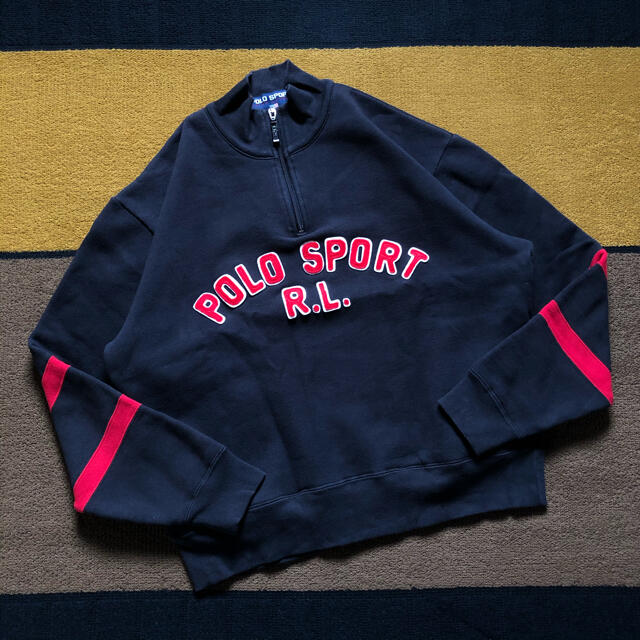 90s Polo sport ハーフジップ スウェット プルオーバー