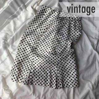 ロキエ(Lochie)の春服【vintage】古着女子　レトロ　水玉　花柄　スカート(ひざ丈スカート)