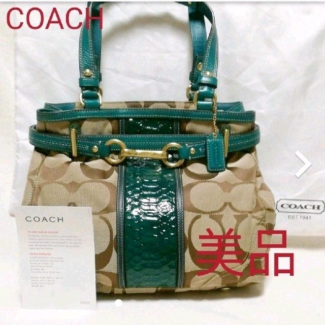 【超美品】COACH 　パイソン　ハンドバッグ