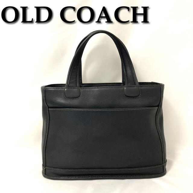 90s オールド COACH レザーハンドバッグ グレインレザー ブラック