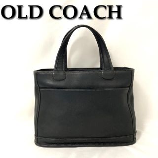 コーチ(COACH)の美品　オールドコーチ　ハンドバッグ　9303 フルグレインレザー　ブラック(ハンドバッグ)