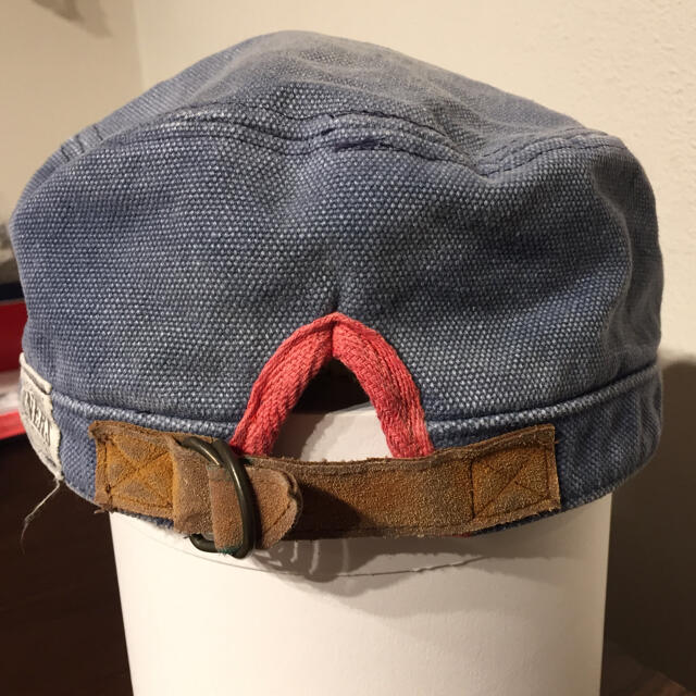 週末限定 ワークキャップ 帽子 デニム ウオッシュ メンズの帽子(キャップ)の商品写真