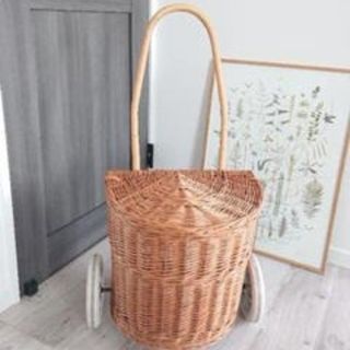 新品 未使用】ラタン かご ショッピングカート 私の部屋の通販 by もぐ