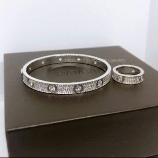 カルティエ(Cartier)の最高級✨フルAAA級CZダイヤモンド✨ブレスレット.リングSET(ブレスレット/バングル)