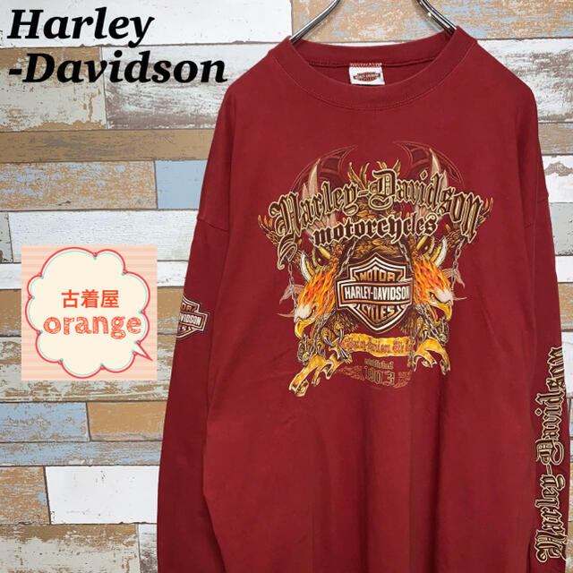 Harley Davidson(ハーレーダビッドソン)の【激レア】【90s】Harley-Davidson ロンT トップス　長袖 メンズのトップス(Tシャツ/カットソー(七分/長袖))の商品写真