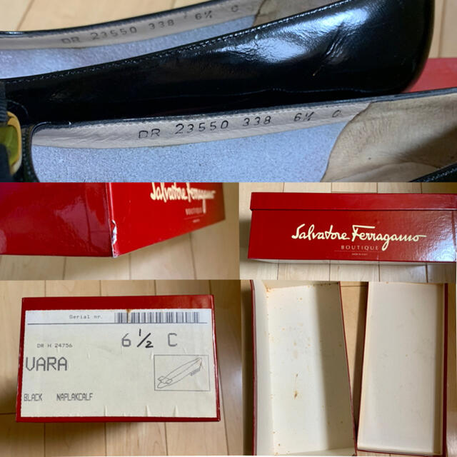 Salvatore Ferragamo(サルヴァトーレフェラガモ)の サルヴァトーレフェラガモ ヴァラ パンプス エナメル ヒール　ブラック レディースの靴/シューズ(ハイヒール/パンプス)の商品写真