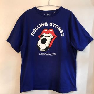 ローリングストーンズビッグロゴサッカーブルーLLサイズ(Tシャツ/カットソー(半袖/袖なし))