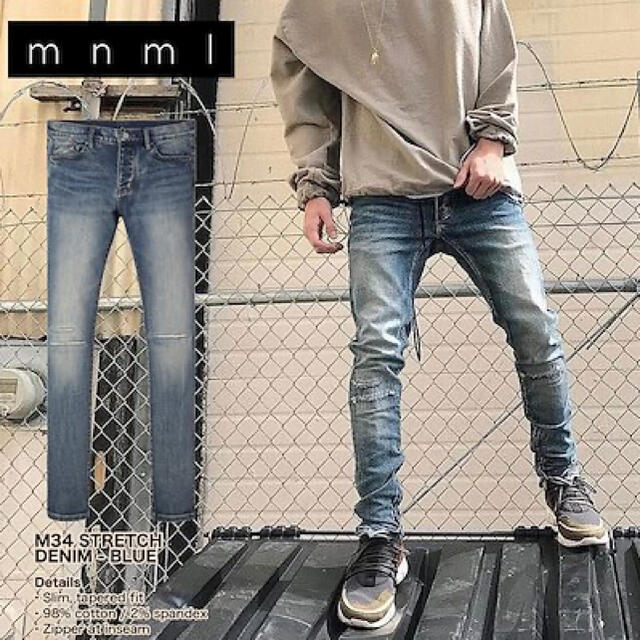 パンツmnml  M34 STRETCH DENIM ミニマル ストレッチデニムパンツ