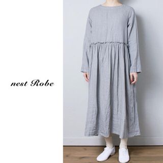 ネストローブ(nest Robe)の【新品未使用】nest robe | リネンウエストフリル 2WAYワンピース(ロングワンピース/マキシワンピース)