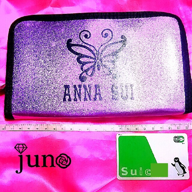 ANNA SUI アナスイ バタフライ ロゴ ファスナーポーチ クラッチバッグ 紫 パープルの通販 by juno's shop｜アナスイならラクマ