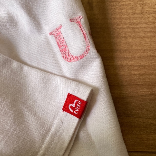 EVISU(エビス)のエヴィス　[厚手]Ｔシャツ　白＆ピンク　 レディースのトップス(Tシャツ(半袖/袖なし))の商品写真