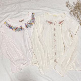 クリスプ(Crisp)の春夏＊お花刺繍ブラウス2点《Crisp & W closet》古着風(シャツ/ブラウス(長袖/七分))