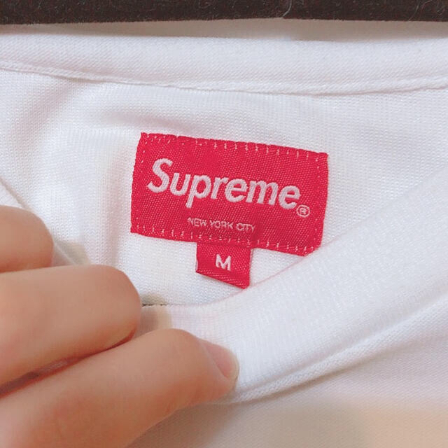 Supreme(シュプリーム)のSupreme 19FW Chenille Arc Logo Tシャツ　白　M メンズのトップス(Tシャツ/カットソー(半袖/袖なし))の商品写真