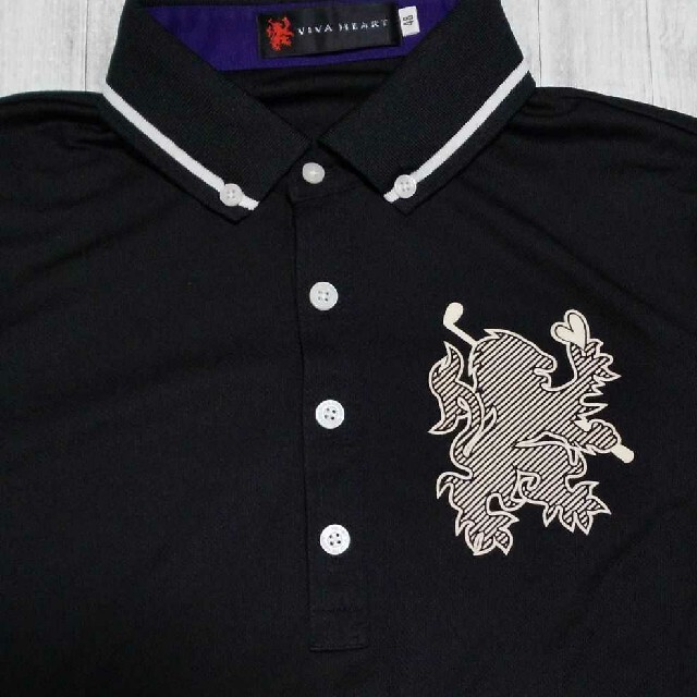 ★美品★【ビバハート】ゴルフウェア　長袖メンズポロシャツ　48（M）ブラック