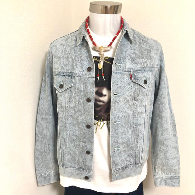 supreme levi's trucker jacket snake skin